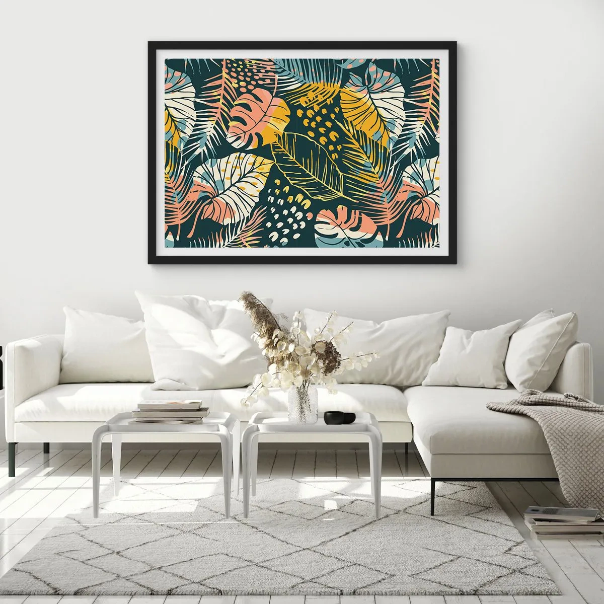 Poster in black frame - Leafy Fantasy - 50x40 cm