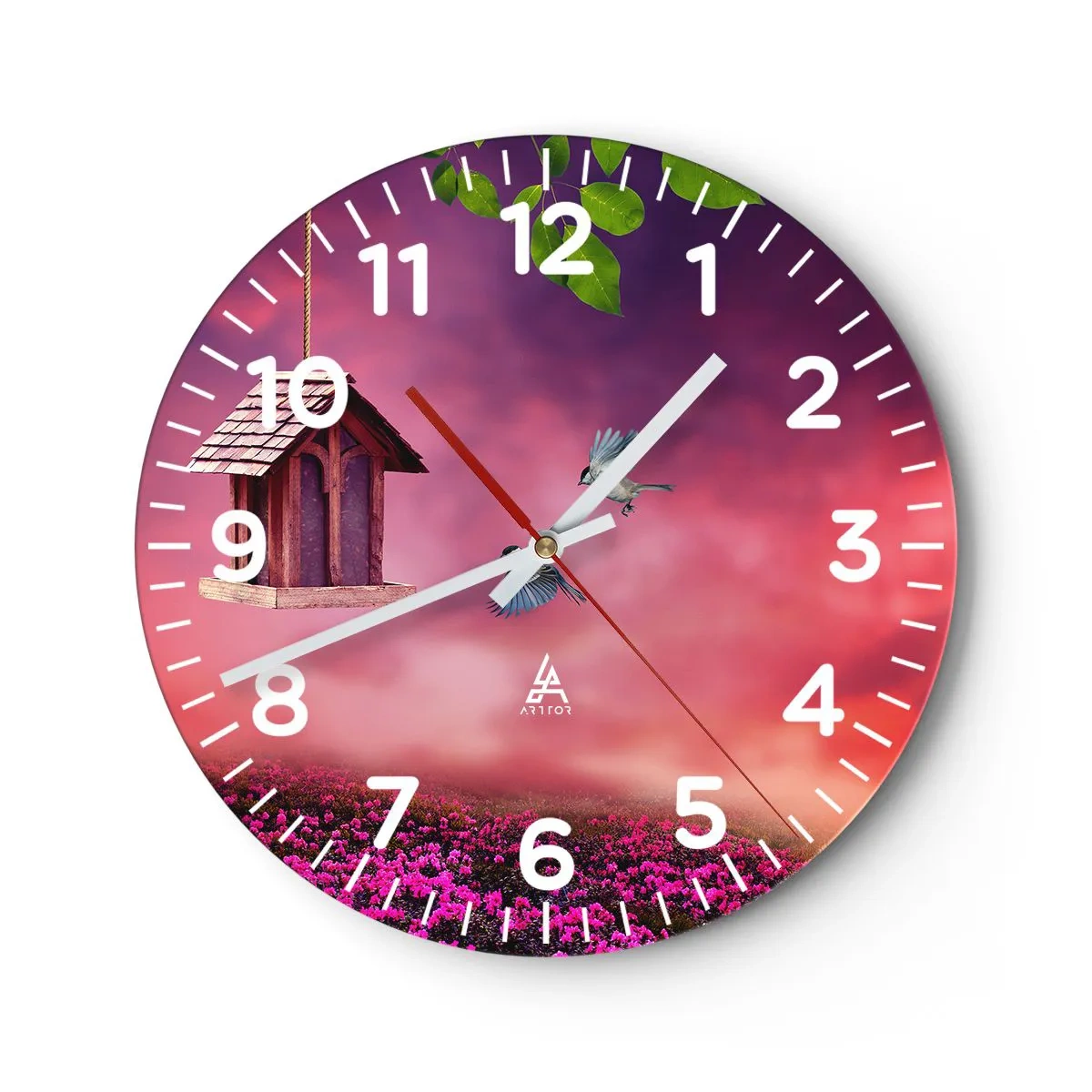 Wall clock - Clock on glass - Invitation to Dinner - 40x40 cm