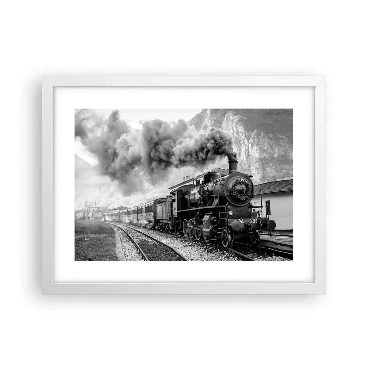 Poster in white frmae - Standing at the Station... - 40x30 cm