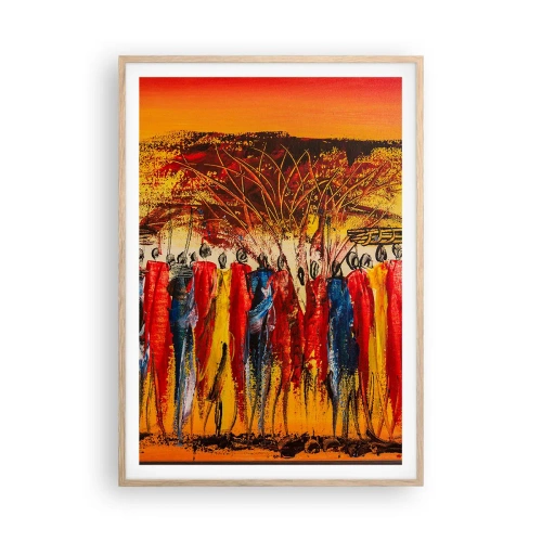 Poster in light oak frame - Marching in the Rhythm of Tam-tam - 70x100 cm