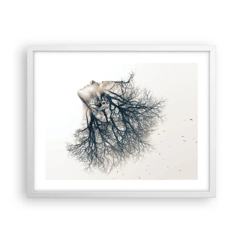 Poster in white frmae - Listening to the Whisper of the Trees - 50x40 cm