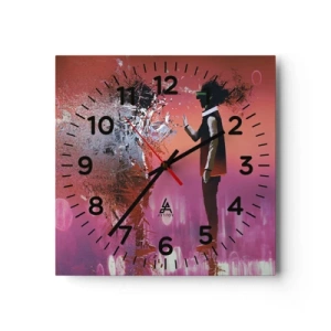 Wall clock - Clock on glass - Can You Look Inside You? - 30x30 cm