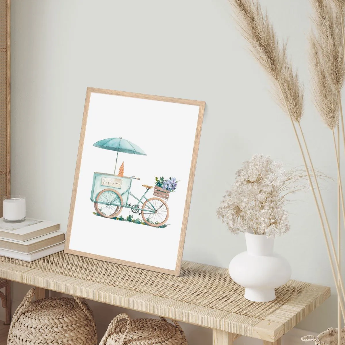 Poster in light oak frame - Sweet Memory of the Summer - 61x91 cm