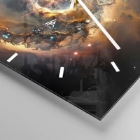 Clock face with lines