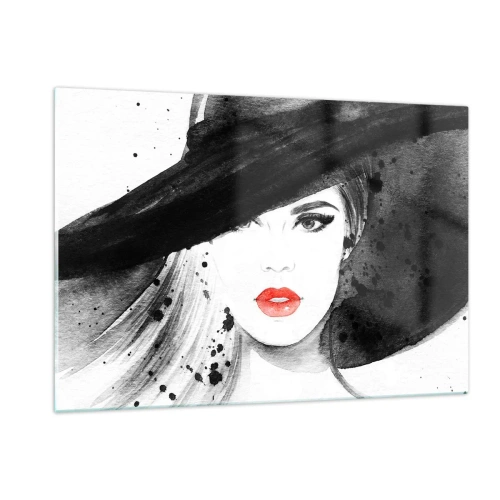 Glass picture - Lady in Black - 120x80 cm