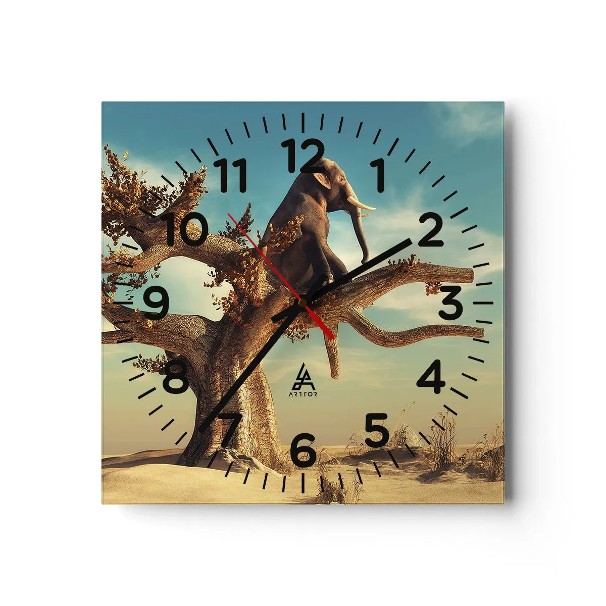 Wall clock - Clock on glass - New Point of View - 30x30 cm