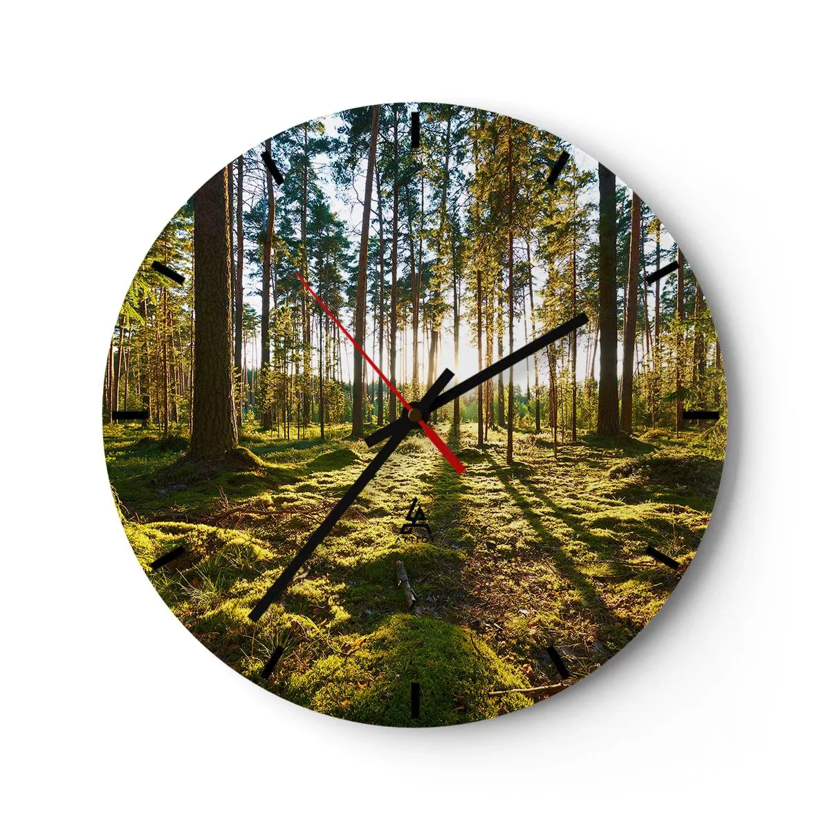 Wall clock - Clock on glass - Deep in the Forest - 40x40 cm