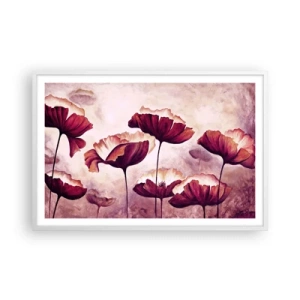 Poster in white frmae - Red and White Flake - 91x61 cm