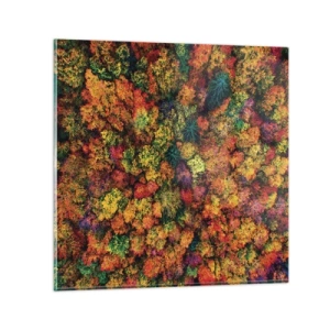 Glass picture - Bouquet of Autumn Flowers - 50x50 cm