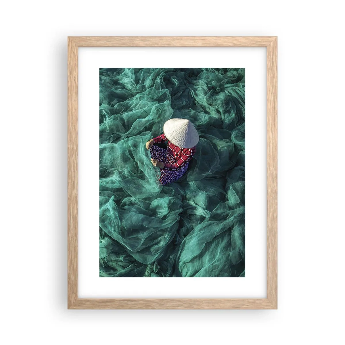 Poster in light oak frame - In the Sea of Nets - 30x40 cm