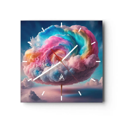 Wall clock - Clock on glass - Dream of a Funfair - 40x40 cm