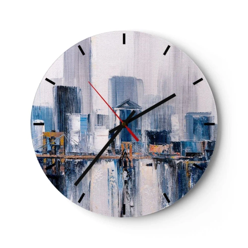 Wall clock - Clock on glass - New York Impression - 40x40 cm
