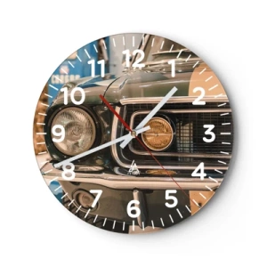 Wall clock - Clock on glass - Encounter with the Legend - 40x40 cm