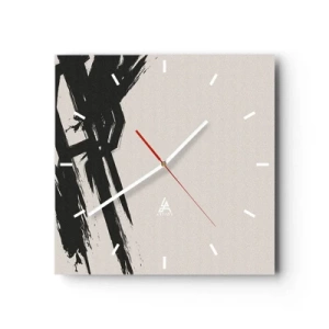 Wall clock - Clock on glass - Uncontrollable Rush - 40x40 cm