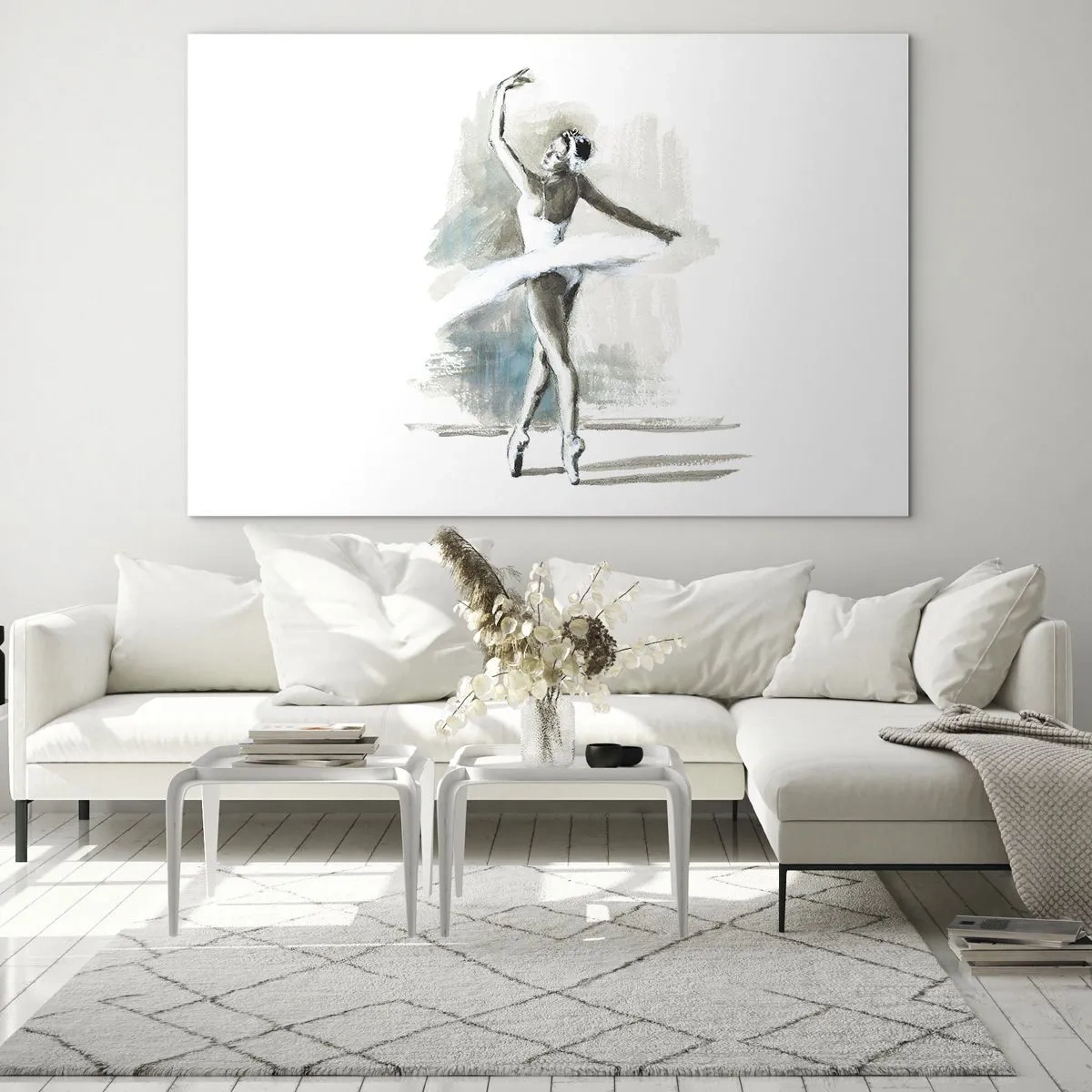 Glass picture - Enchanted into a Swan - 120x80 cm