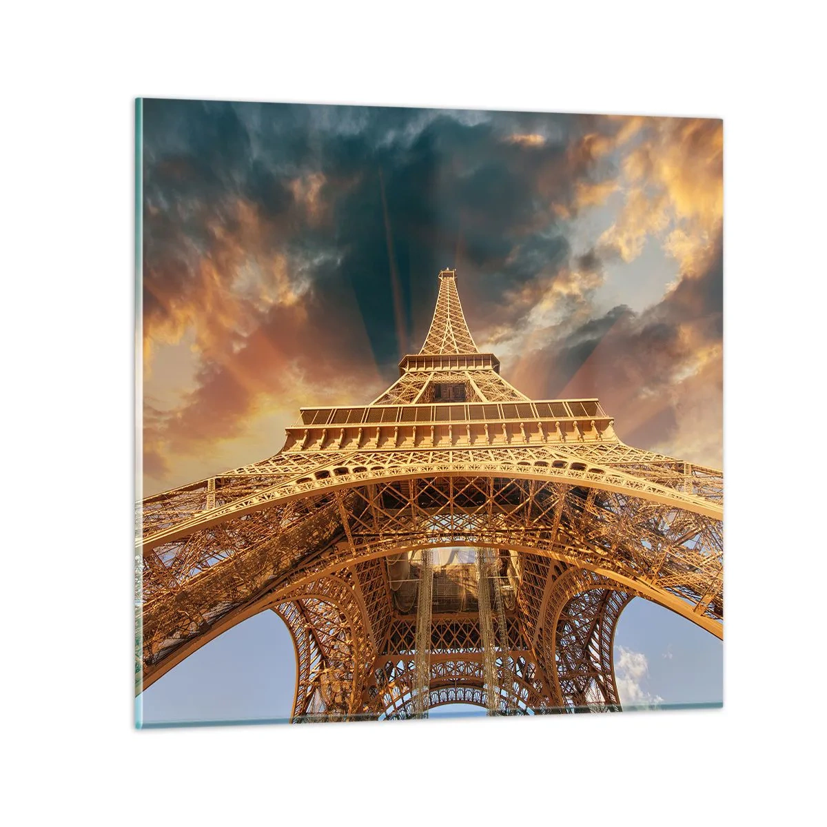 Glass picture - Man Has Reached the Clouds - 30x30 cm