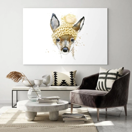 Glass picture - For Winter in a Snowy Forest - 120x80 cm