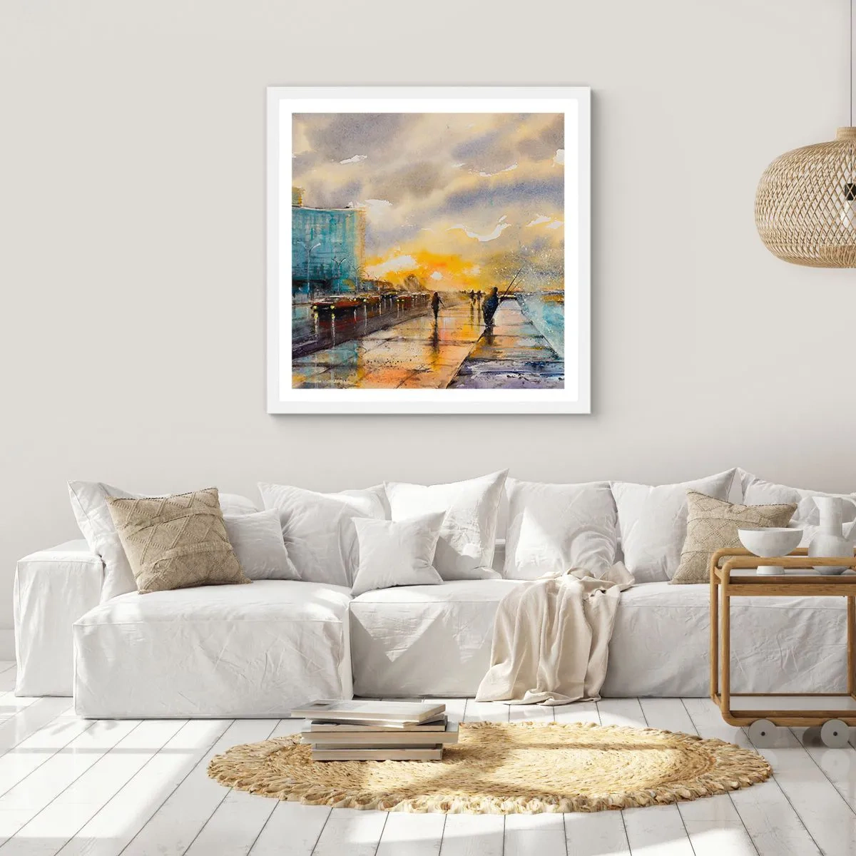 Poster in white frmae - Life On the Coast - 40x40 cm