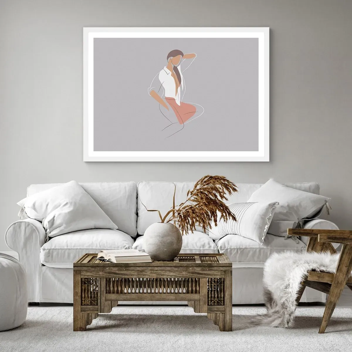 Poster in white frmae - Outline of Charm - 100x70 cm