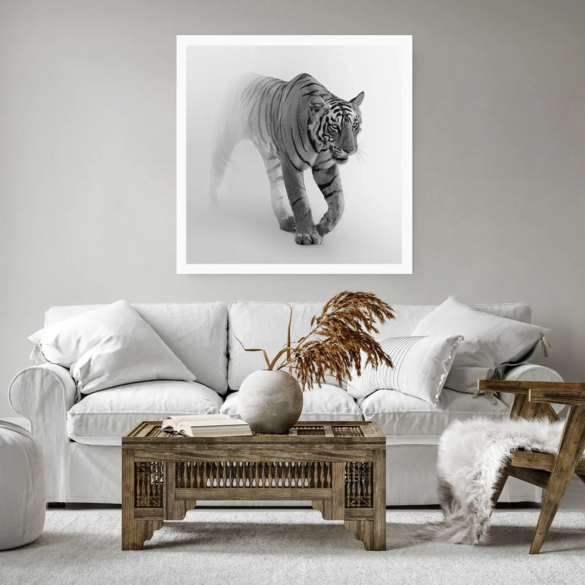 Poster - Crouching in Fog - 60x60 cm