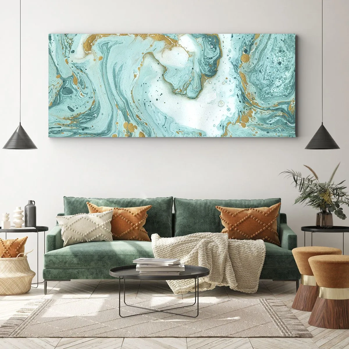 Canvas picture - Under the Great Wave of the Edo Period - 90x30 cm