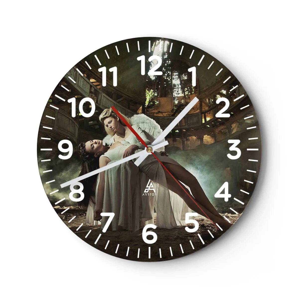 Wall clock - Clock on glass - Spirit of Old Theatre - 40x40 cm
