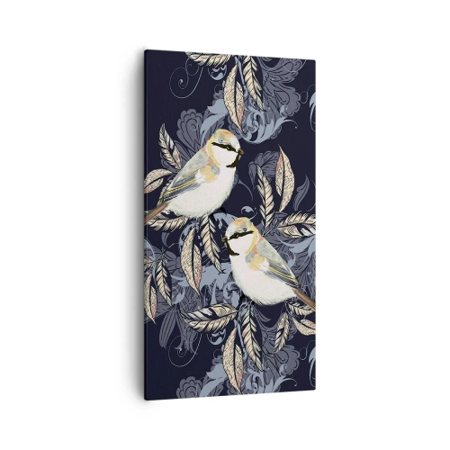 Canvas picture - Blue and Yellow Chirp - 55x100 cm