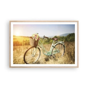 Poster in light oak frame - I will Stay Here for a While - 91x61 cm