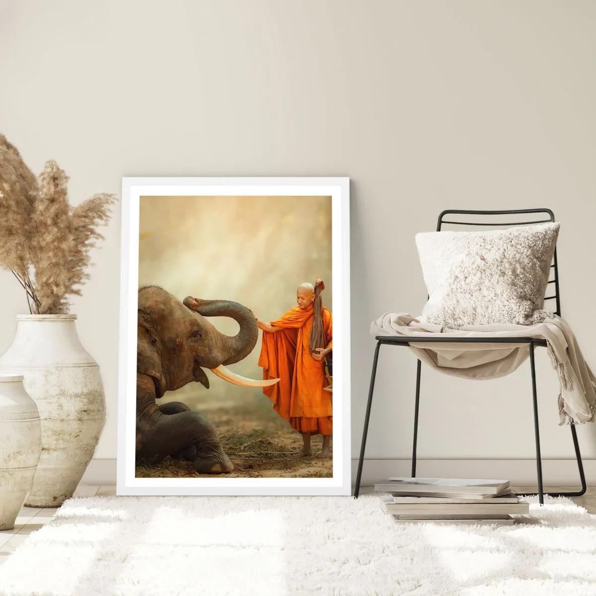 Poster in white frmae - Unexpected Meeting - 40x50 cm