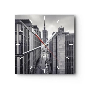 Wall clock - Clock on glass - Warsaw Valley - 40x40 cm