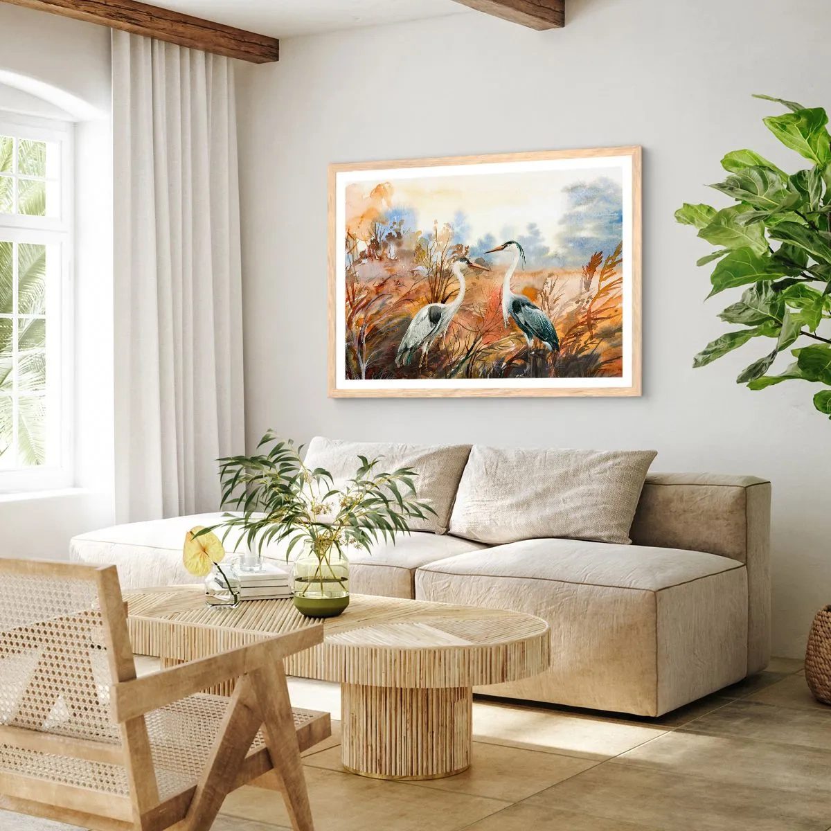 Poster in light oak frame - Where to in Autumn? - 91x61 cm