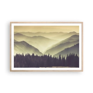 Poster in light oak frame - In a Faraway Land, Past the Mountains - 91x61 cm