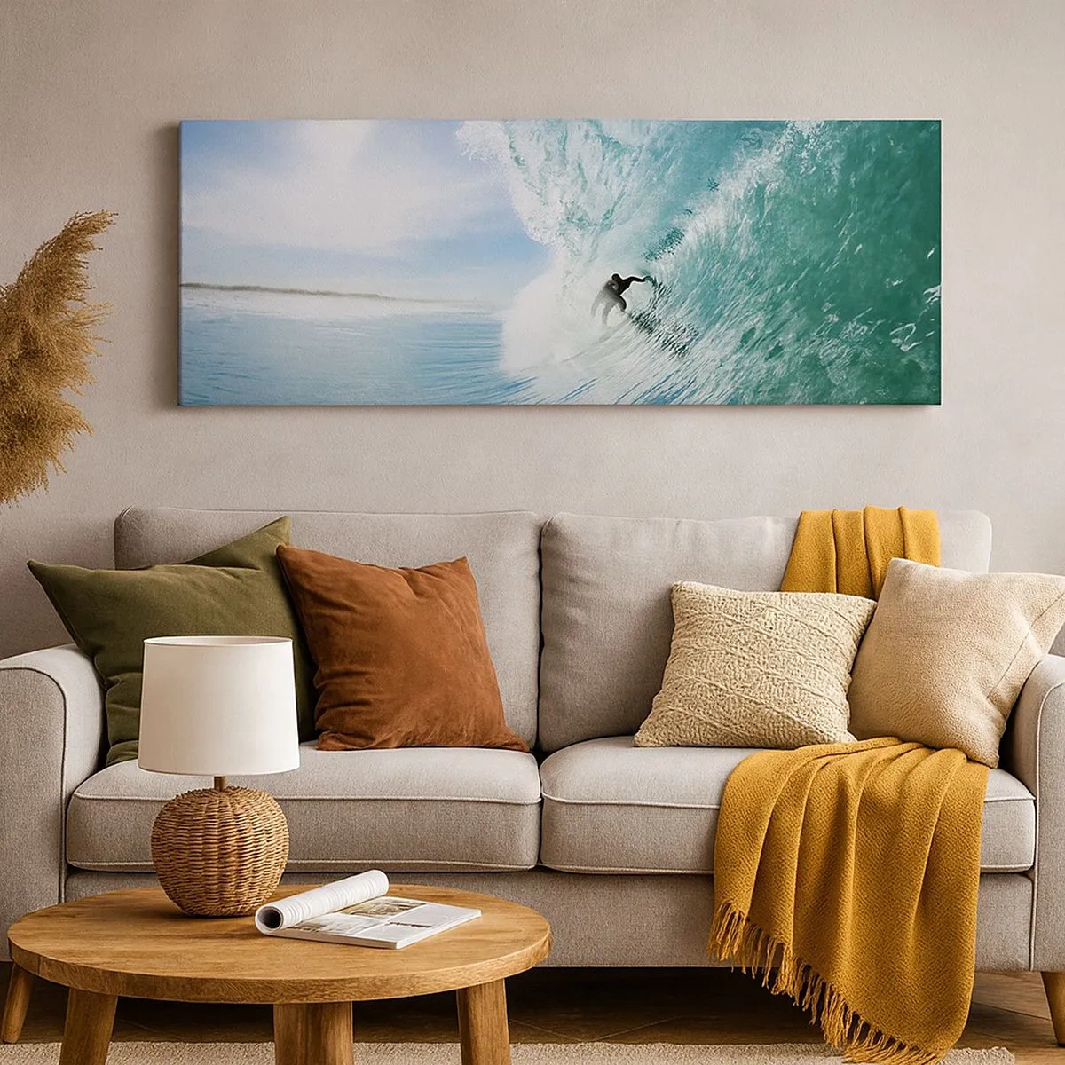 Canvas picture - Riding the Wave - 100x40 cm