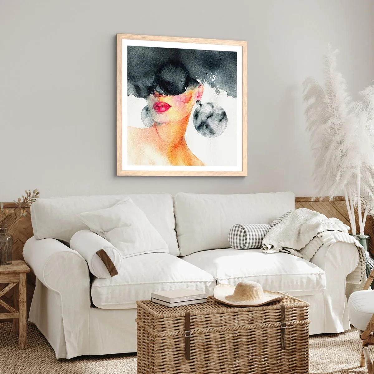 Poster in light oak frame - Secret of Elegance - 50x50 cm