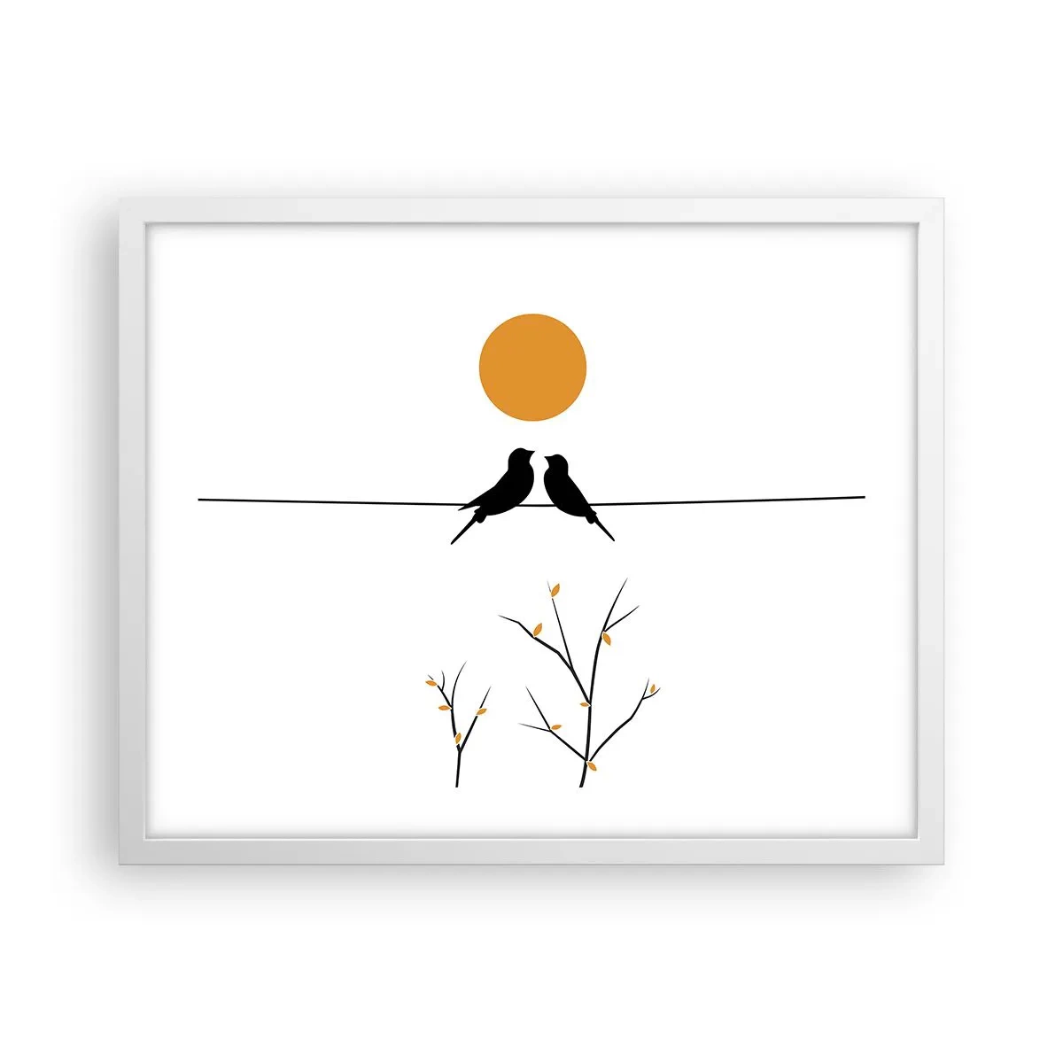 Poster in white frmae - Nightingale Evening - 50x40 cm