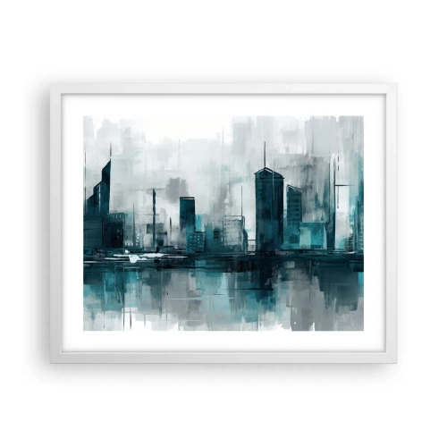 Poster in white frmae - City in the Colour of Rain - 50x40 cm