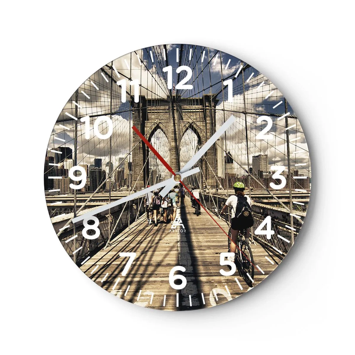 Wall clock - Clock on glass - Straight to the Heart of the City - 40x40 cm