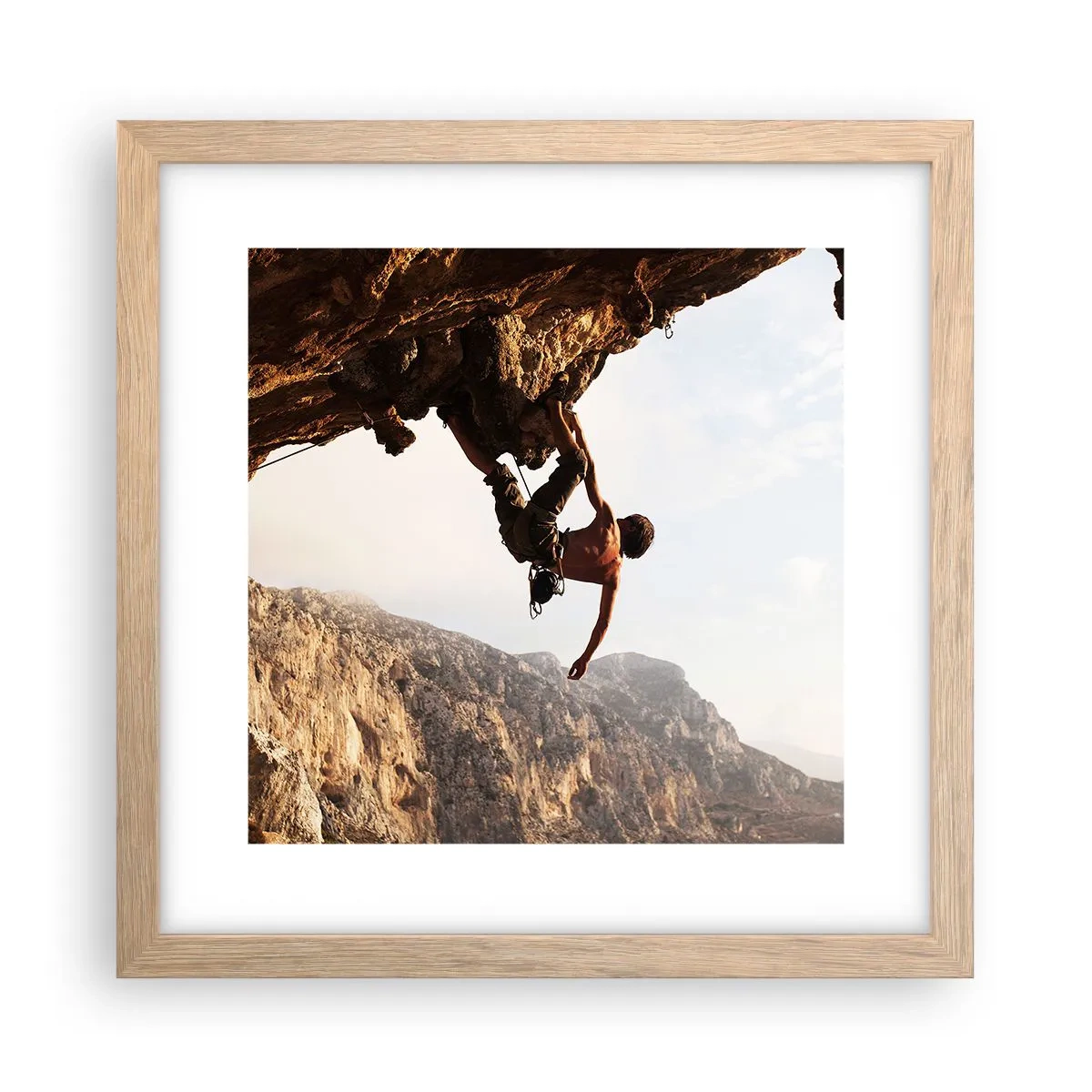 Poster in light oak frame - The Whole World on a Sharp Cliff - 30x30 cm