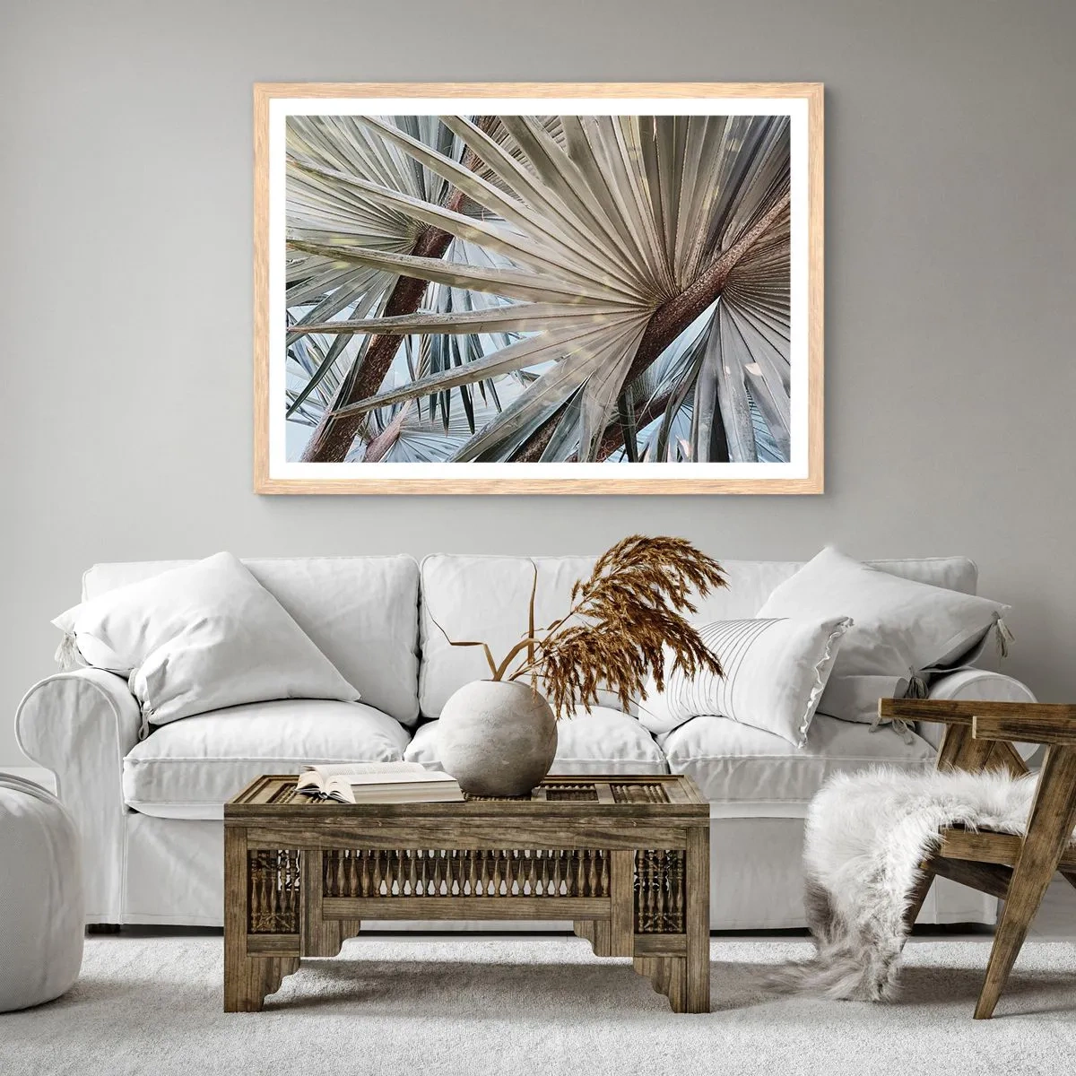 Poster in light oak frame - Fans in tropics - 40x30 cm