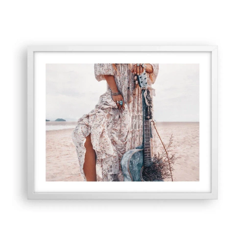 Poster in white frmae - Flower Chidlren on their Way - 50x40 cm