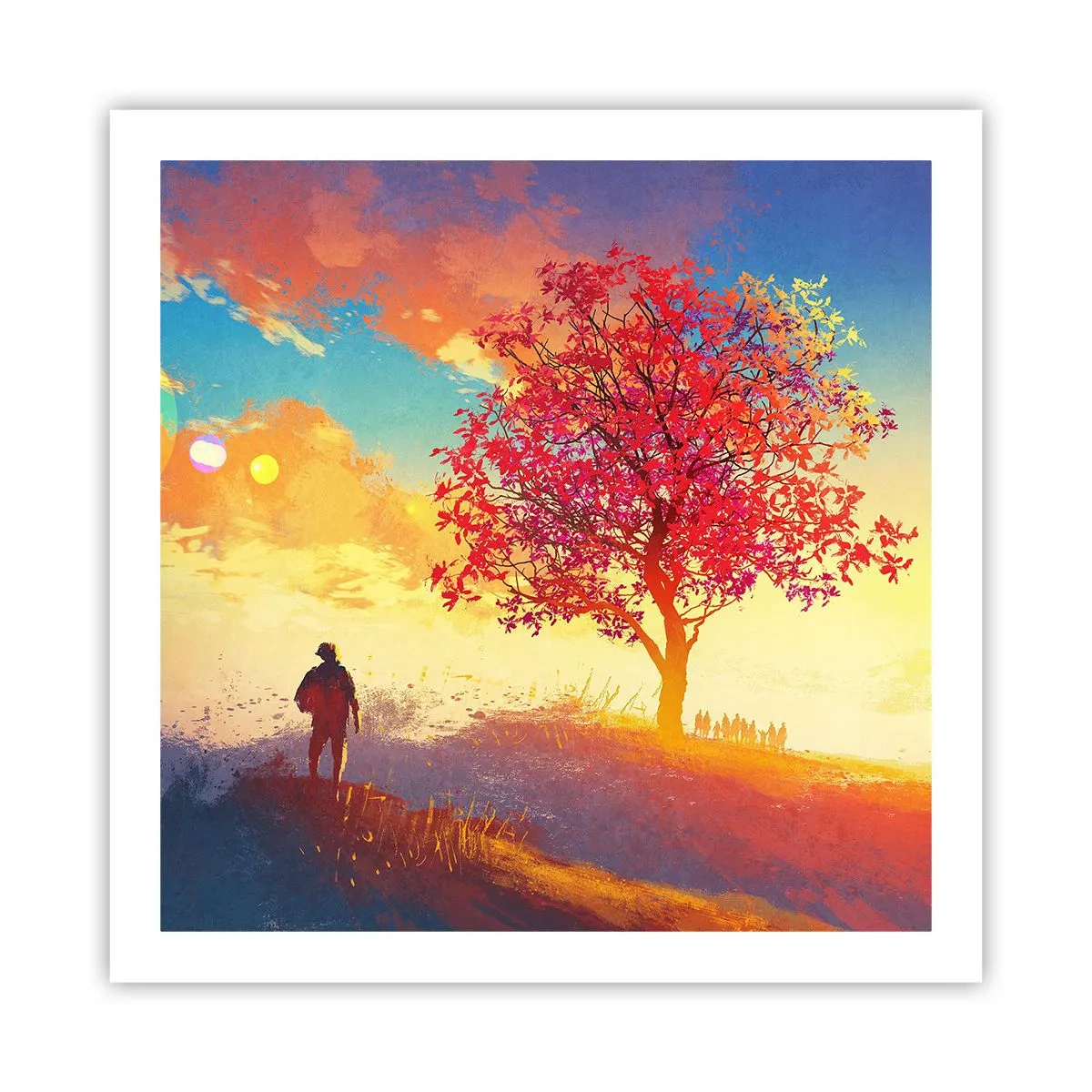 Poster - Pilgrim at Its Goal - 60x60 cm