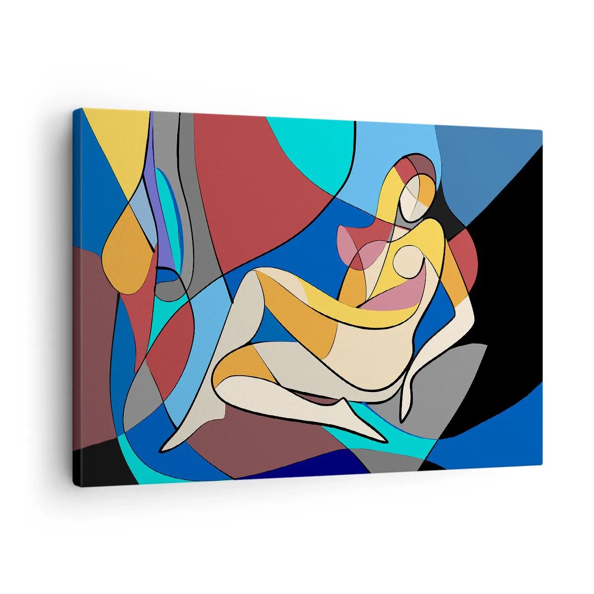 Canvas picture - Colorful nude in the cubist style - 70x50cm - Cubist Nude - Modern wall decoration for the living room and bedroom ARTTOR