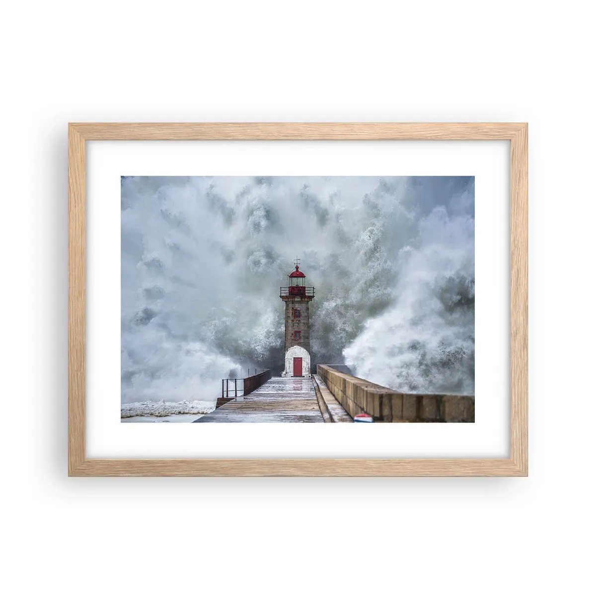 Poster in light oak frame - Roar of Waters, Whirr of the Wind - 40x30 cm