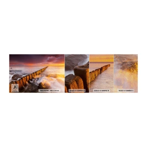 Photo Wallpaper Sample Premium Sand - Gentleness of Waves - Landscape, Sunset, Baltic Sea - 100x30 cm