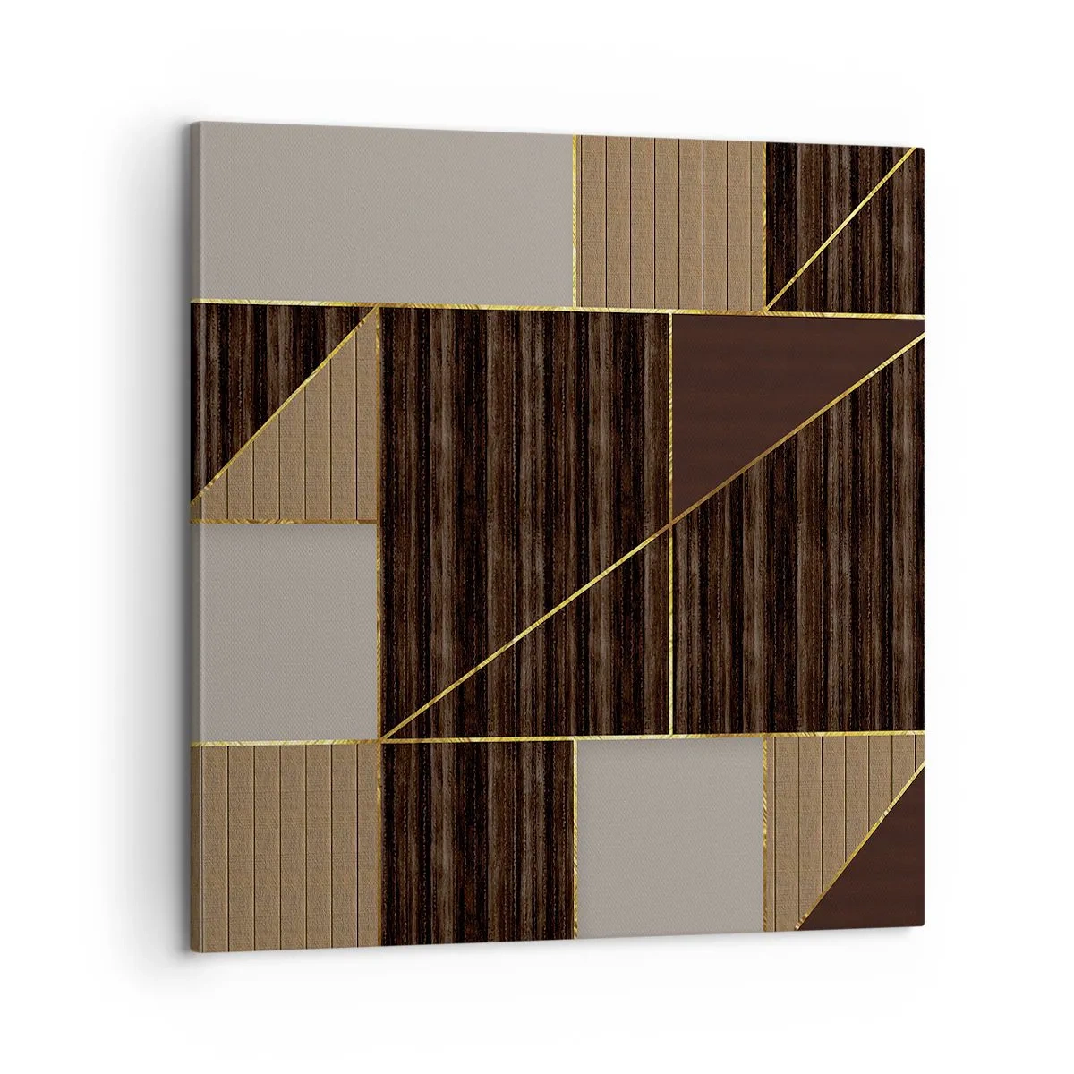 Canvas picture - Mosaic of Brown and Gold - 60x60 cm