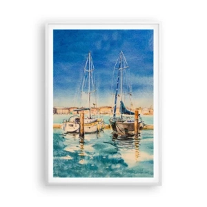 Poster in white frmae - Sunny Lagoon - 70x100 cm