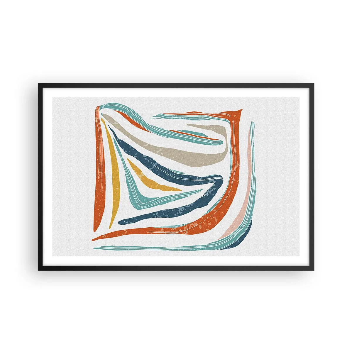 Poster in black frame - Abstract with a Friendly Smile - 91x61 cm