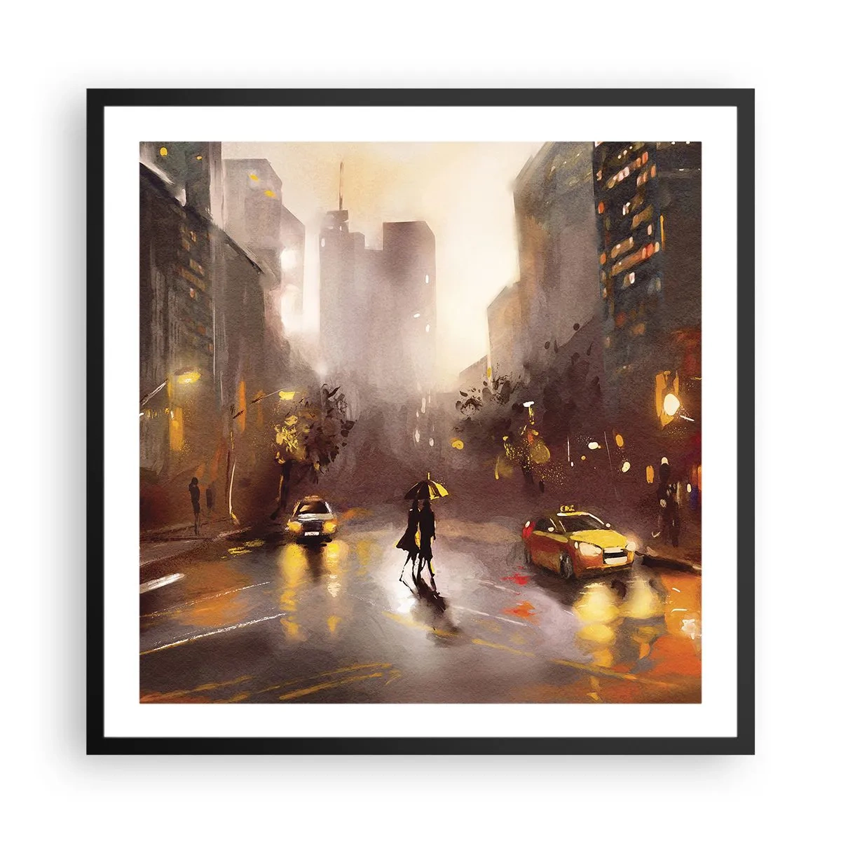 Poster in black frame - In New York Lights - 60x60 cm