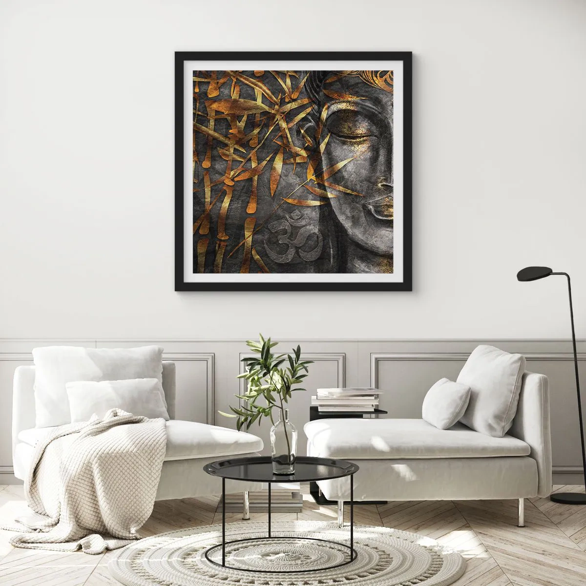 Poster in black frame - Feel the Peace - 30x30 cm