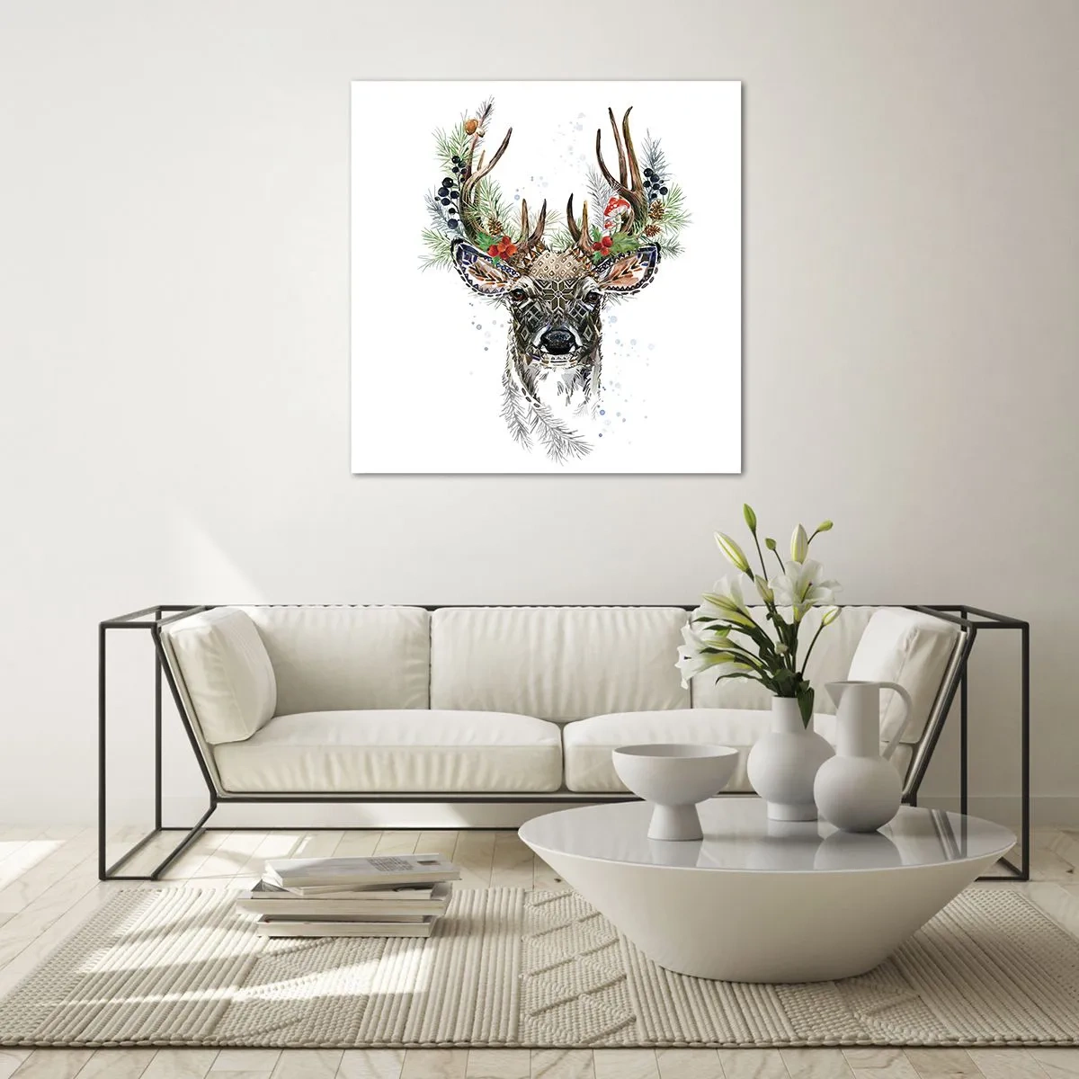 Glass picture - In Christmas Attire - 60x60 cm